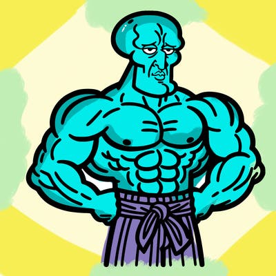 muscular handsome squidward