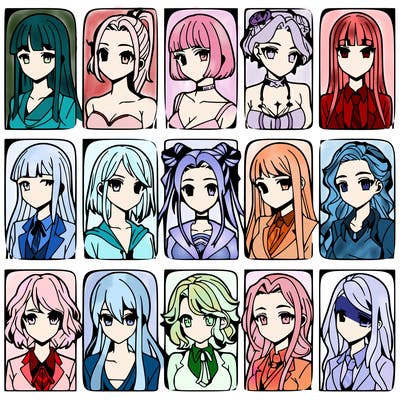 girls that look diffrent anime