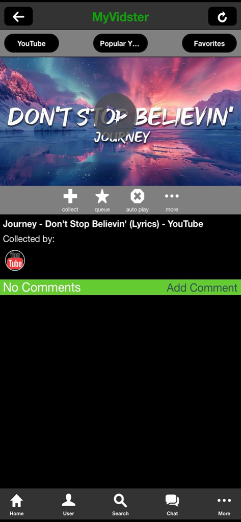 MyVidsterPRO - MyVidsterPRO app displaying a YouTube video with bookmarking and collection tools.