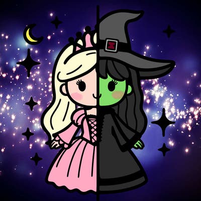 split princess and witch