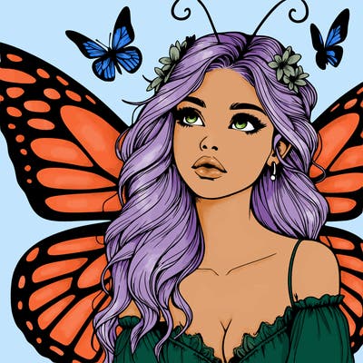 butterfly fairy realistic girl