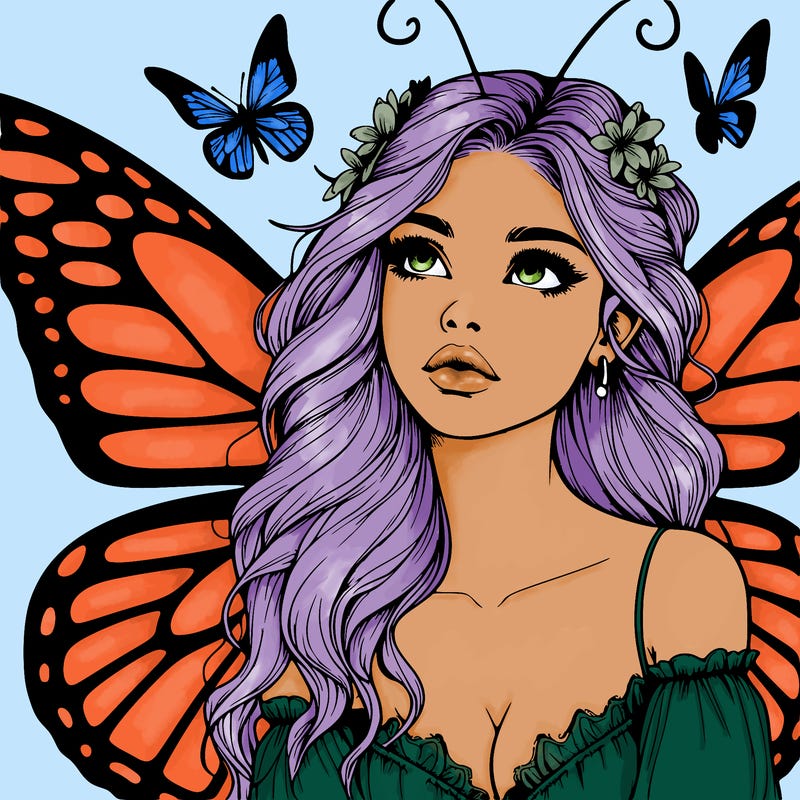 butterfly fairy realistic girl