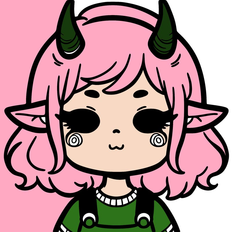 a girl with horns