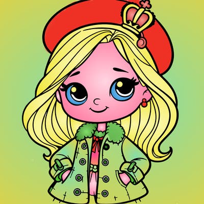 a princess with a jacket and a hat