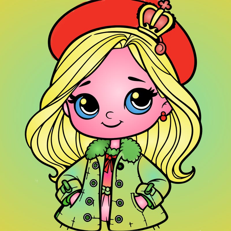 a princess with a jacket and a hat