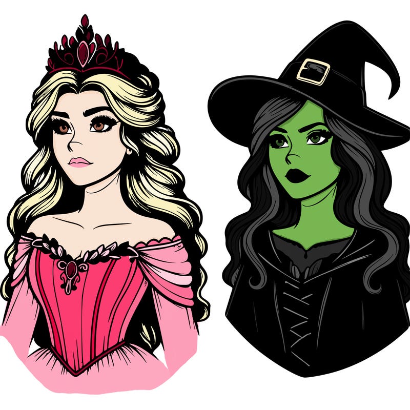 princess and witch realistic
