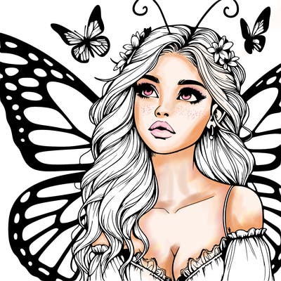 butterfly fairy realistic girl