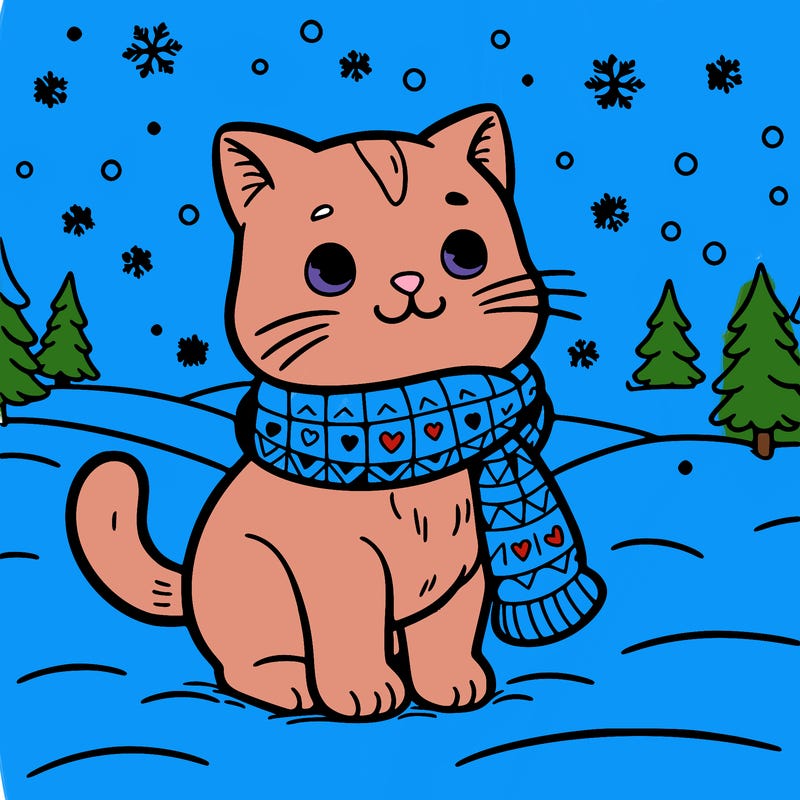 cat in the snow