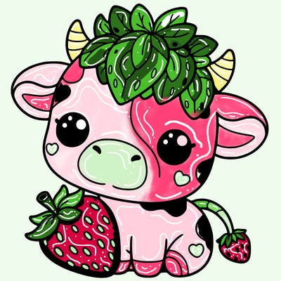 cute strawberry cow