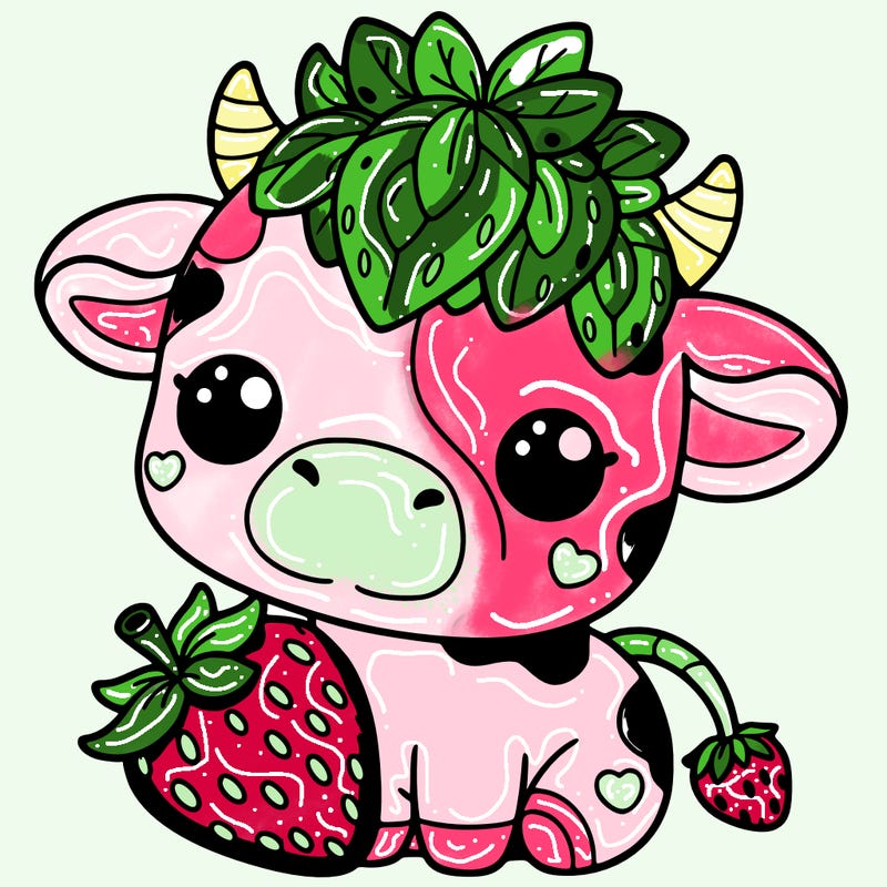 cute strawberry cow