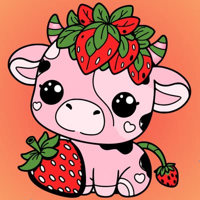 cute strawberry cow