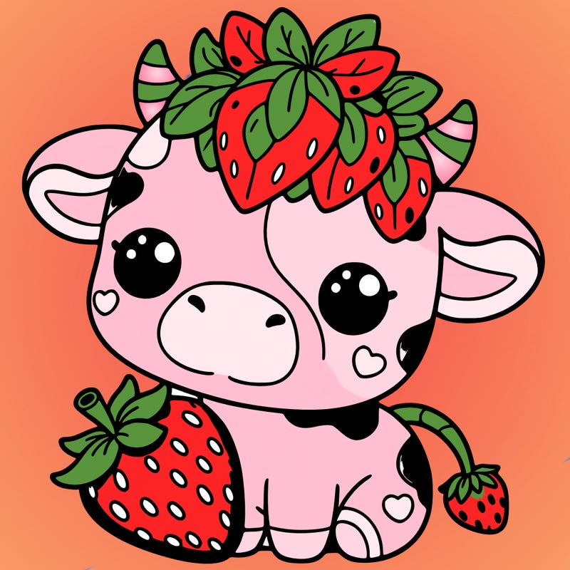 cute strawberry cow