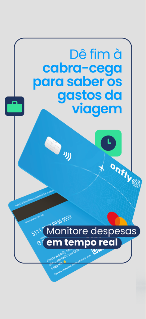 Tarjetas corporativas de Onfly para el seguimiento de gastos de viajes de negocios en tiempo real