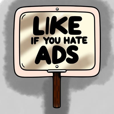 a sign that says like if you hate ads
