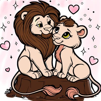 lion and lioness inlove