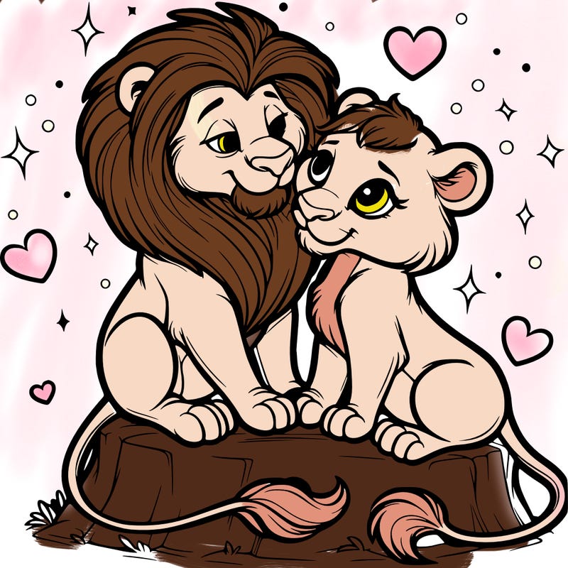 lion and lioness inlove