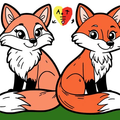 two foxes