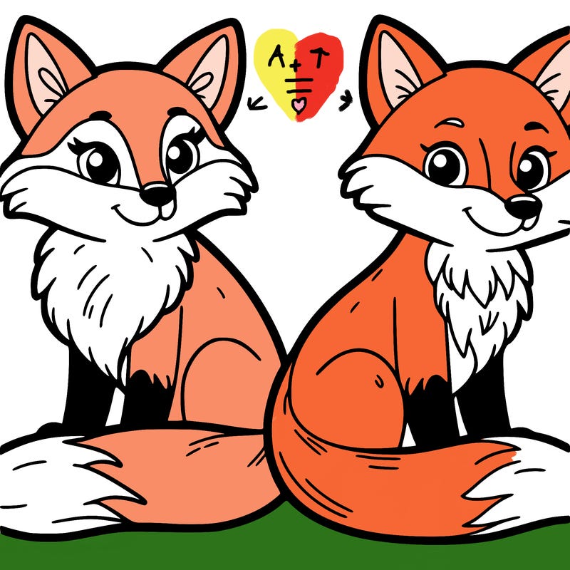 two foxes