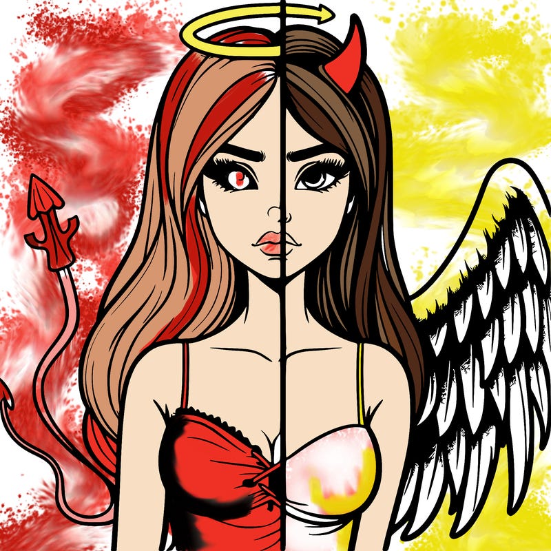 devil vs angel realistic girl