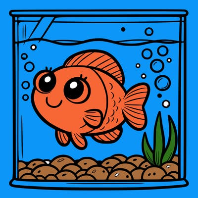 a fish in an aquarium