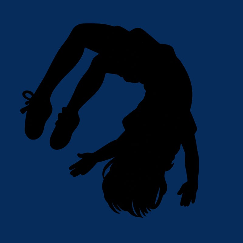 realistic girl doing a backflip