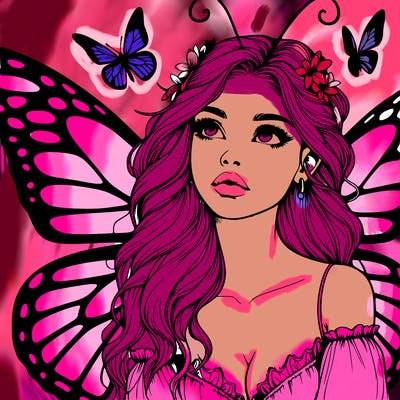 butterfly fairy realistic girl
