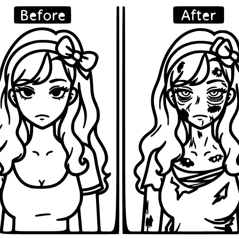 women before and after zombie apocalypse