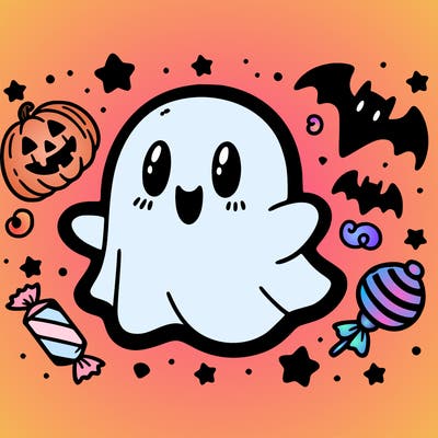 halloween cute little ghost