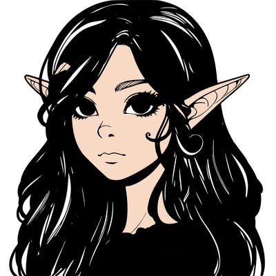 elf girl realistic dark fantasy