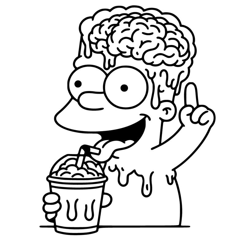 simpson have a slush with a freeze brain