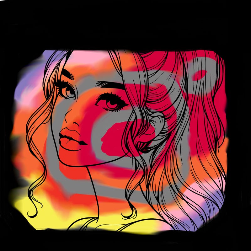 realistic girl with a ponytail on her hair and lips