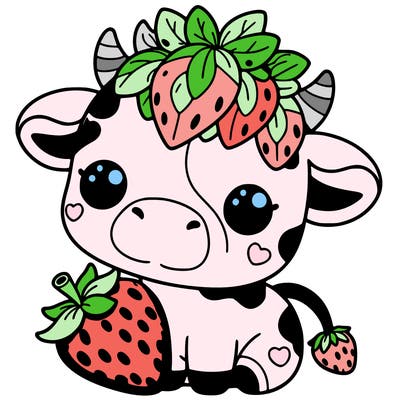 cute strawberry cow
