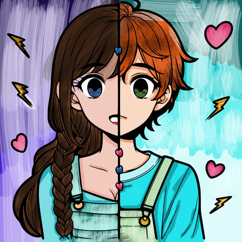 realistic girl boy split