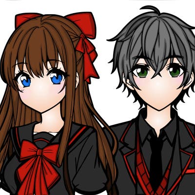 anime boy and girl