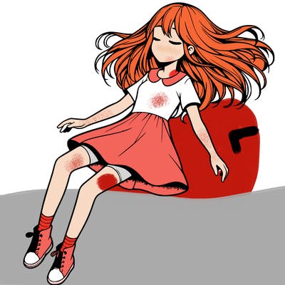 realistic girl floating