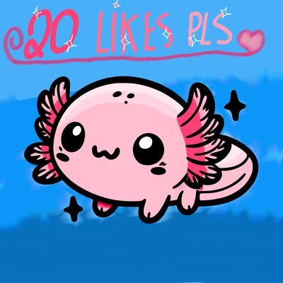 cute easy baby axolotl