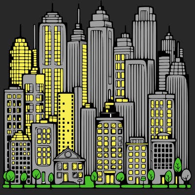 a city with skyscrapers