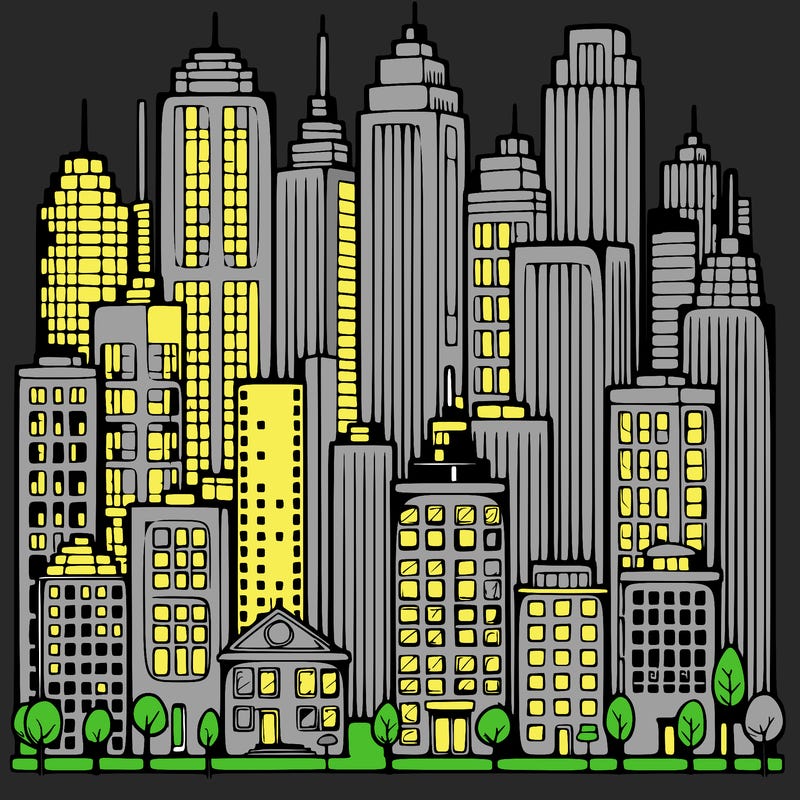 a city with skyscrapers