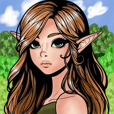 elf girl realistic dark fantasy