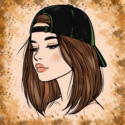 realistic  girl with a backwards hat