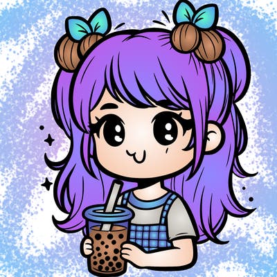 girl drinking boba