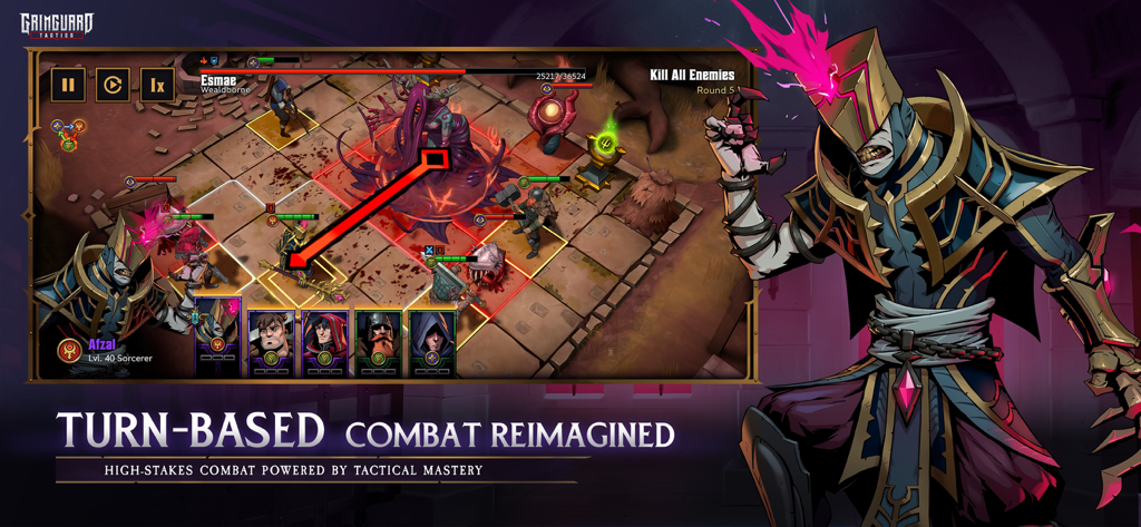 Grimguard Tactics: Fantasy RPG - Grimguard Tactics turn based tactical RPG combat gameplay screenshot