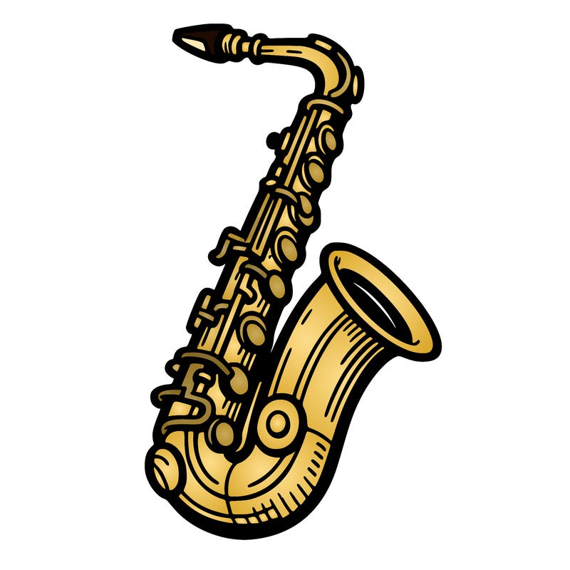 jazz-saxophone out line