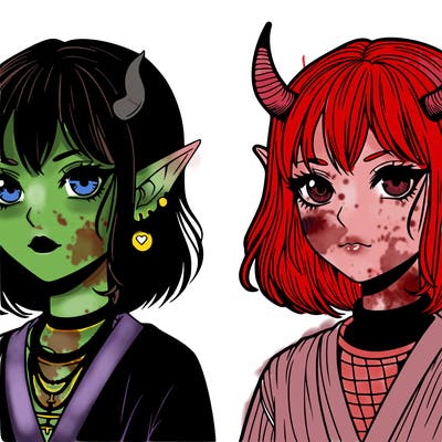 realistic girl devil.