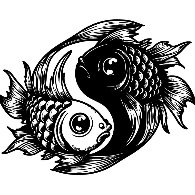 ying and yang fish realistic