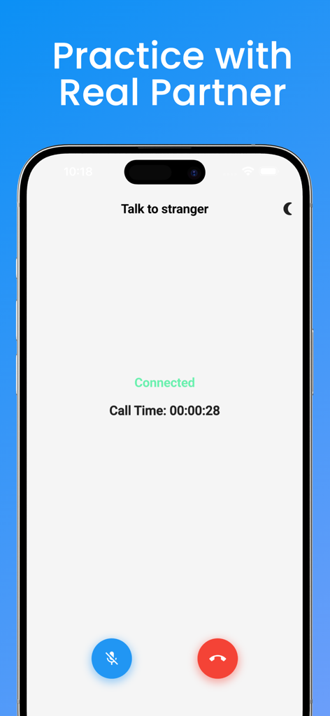 IELTS Speaking Prep 2026 - IELTS Speaking Prep app interface showing a live practice call session with a partner