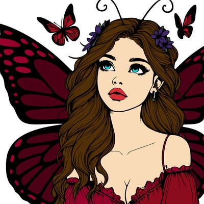 butterfly fairy realistic girl