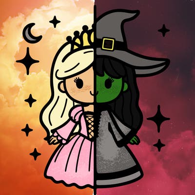 split princess and witch