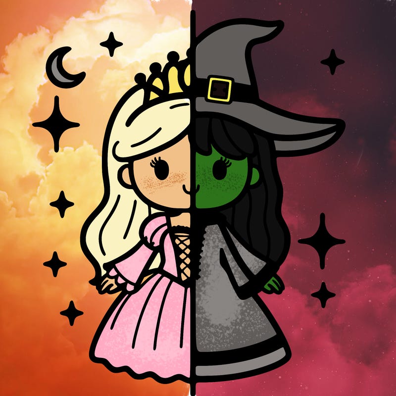 split princess and witch