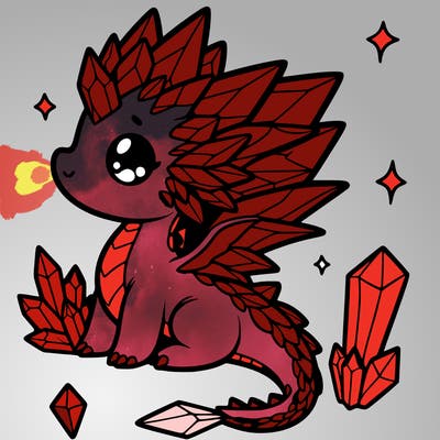 little cute crystal dragon